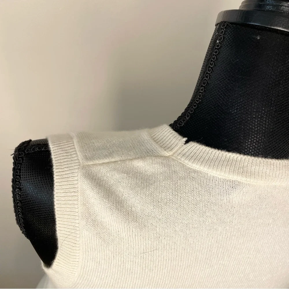 Ralph Lauren Top Sleeveless Tank Cashmere Luxury Purple Label Cream Ivory Small - Picture 12 of 12